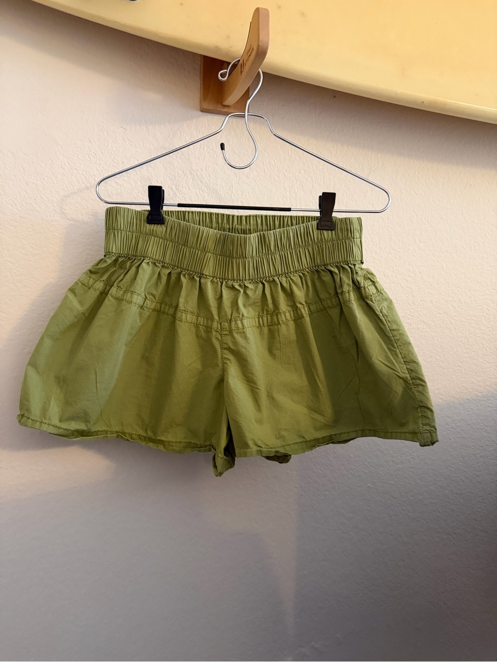 Pilcro Olive Green Elastic-Waist Shorts